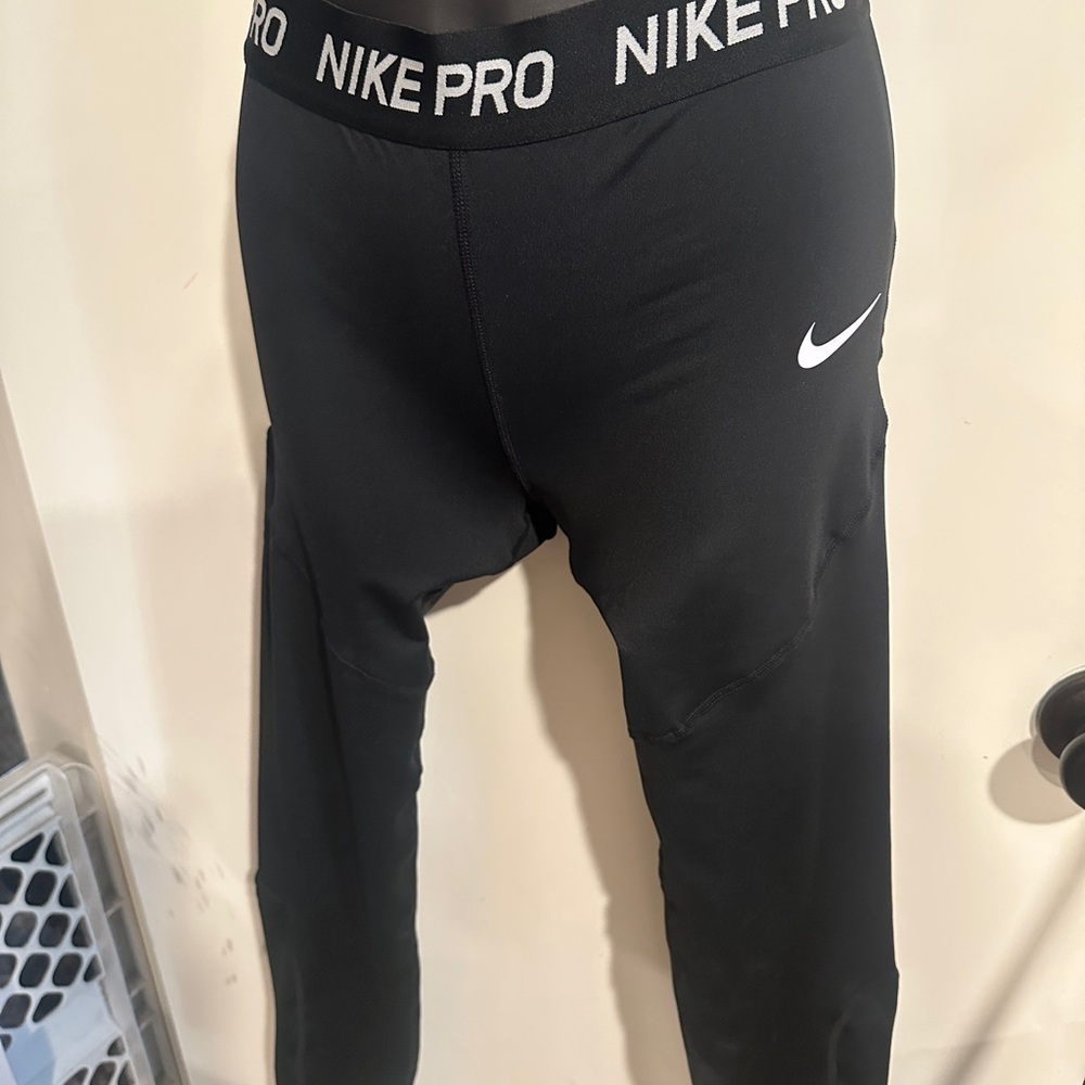 Nike Pro Kids Black Leggings - Picture 1 of 3